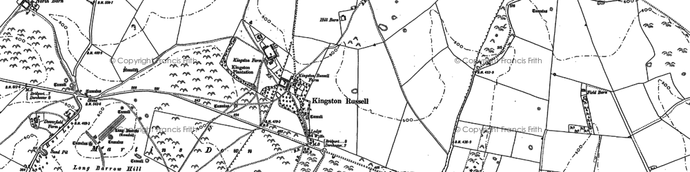 Old map of Kingston Russell in 1886