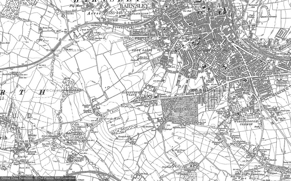 Old Map of Historic Map covering Gilroyd in 1851