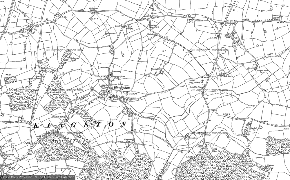 Old Map of Historic Map covering Woodcock Heath in 1881