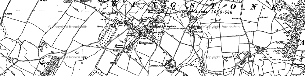 Old map of Kingstone in 1886