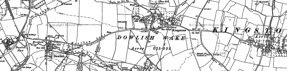 Old map of Kingstone in 1886