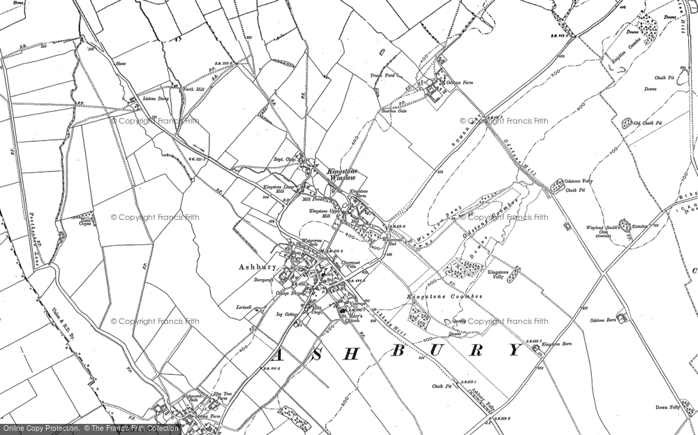Old Map of Kingstone Winslow, 1898 - 1910 in 1898
