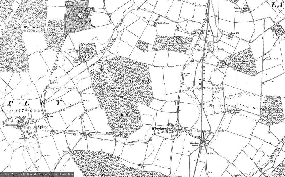 Old Map of Kingthorpe, 1886 in 1886