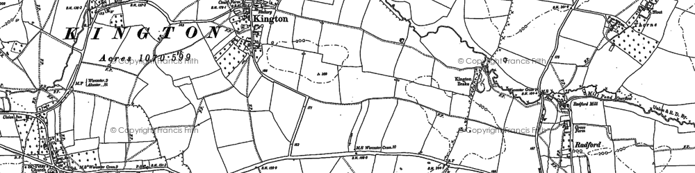 Old map of Kington in 1884