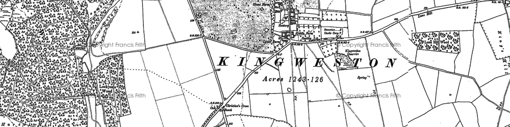 Old map of Kingweston in 1885