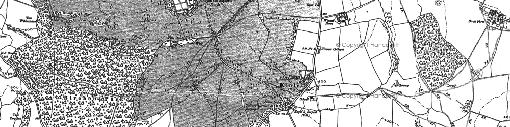 Old map of Baveney Wood in 1883