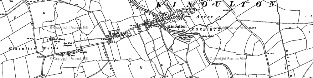 Old map of Kinoulton in 1899