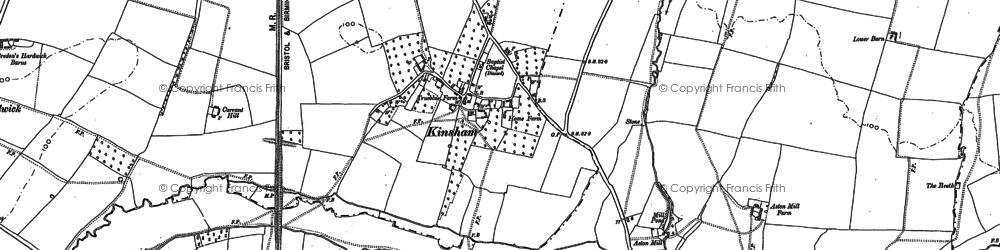 Old map of Kinsham in 1900