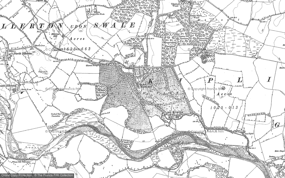 Old Map of Kiplin, 1891 in 1891