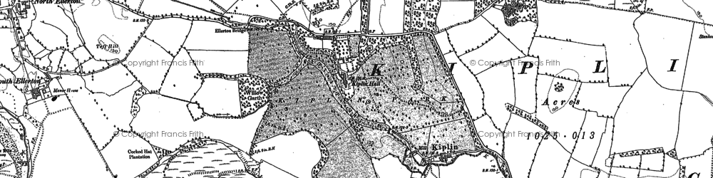 Old map of Kiplin in 1891