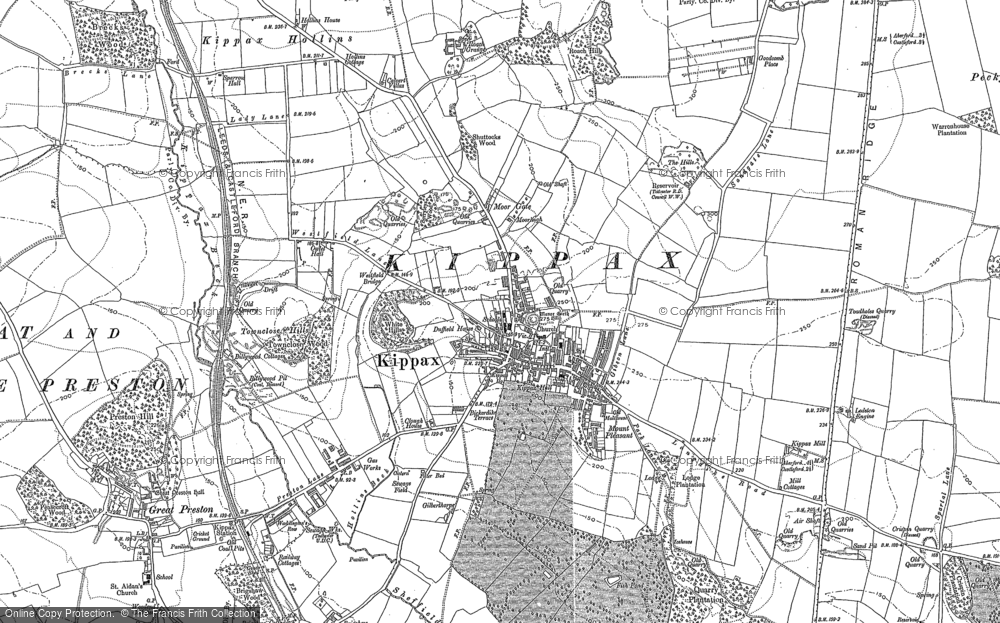 Old Map of Kippax, 1890 in 1890
