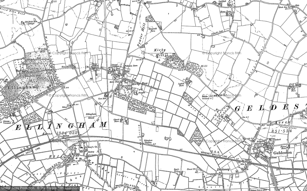 Old Map of Kirby Cane, 1903 in 1903
