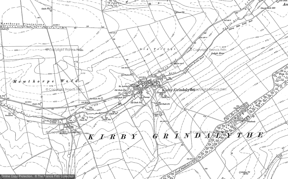 Old Map of Kirby Grindalythe, 1888 - 1889 in 1888