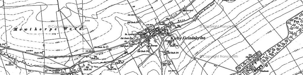 Old map of Kirby Grindalythe in 1888