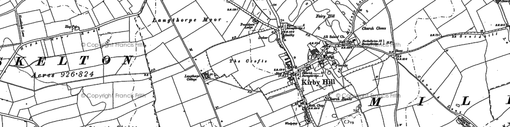 Old map of Kirby Hill in 1889
