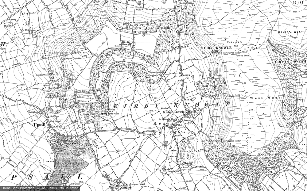 Old Map of Kirby Knowle, 1892 in 1892