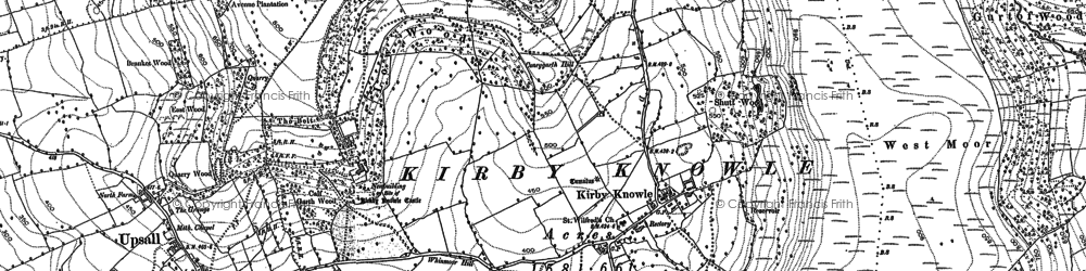 Old map of Kirby Knowle in 1892