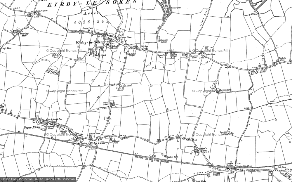 Old Map of Kirby-le-Soken, 1896 in 1896