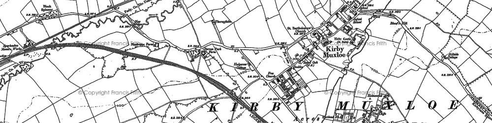Old map of Kirby Muxloe in 1885