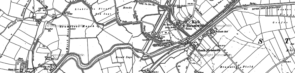 Old map of Kirk Bramwith in 1891