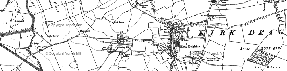 Old map of Kirk Deighton in 1892