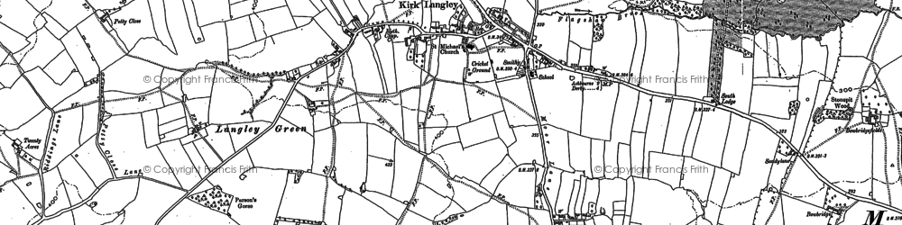 Old map of Langley Green in 1881