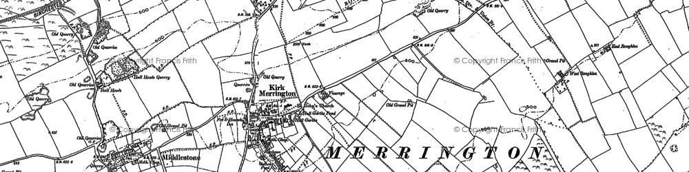 Old map of Kirk Merrington in 1896
