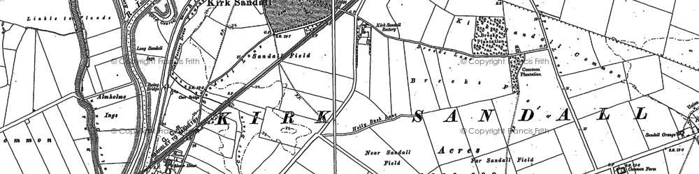 Old map of Kirk Sandall in 1891
