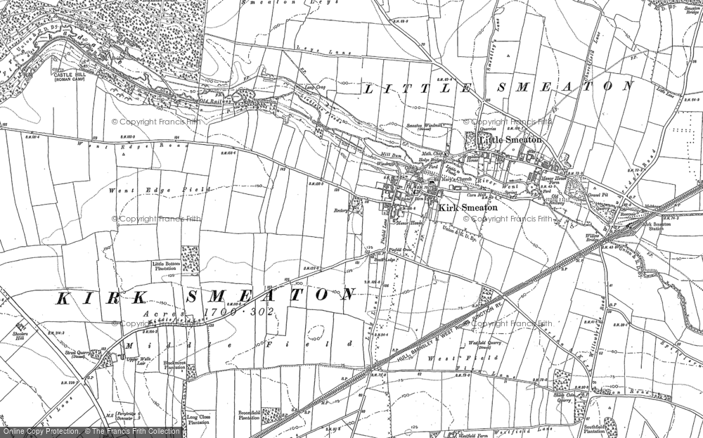 Old Map of Kirk Smeaton, 1890 - 1891 in 1890
