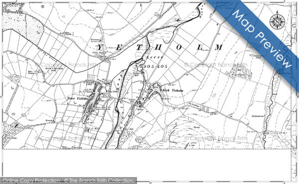 Old Map of Historic Map covering Bowmont Hill in 1896