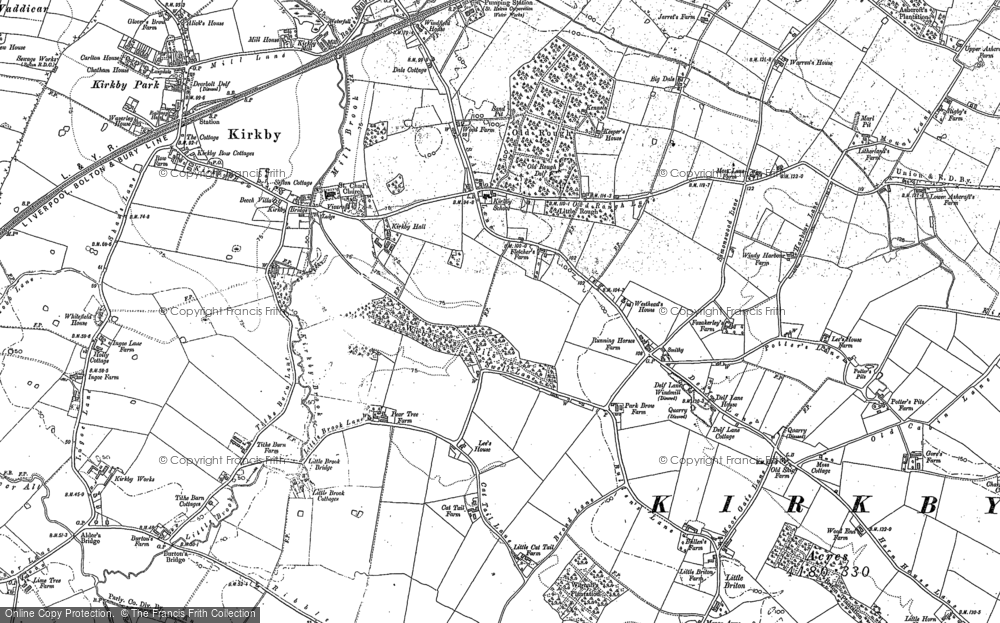 Old Map of Historic Map covering Southdene in 1890