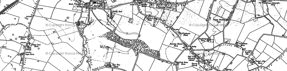 Old map of Kirkby in 1890
