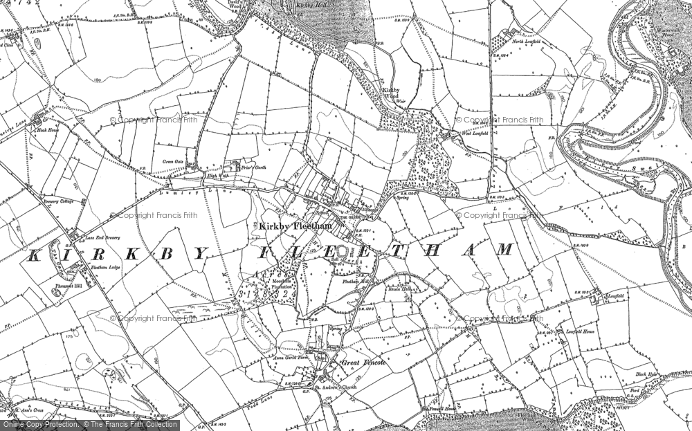 Old Map of Kirkby Fleetham, 1891 in 1891