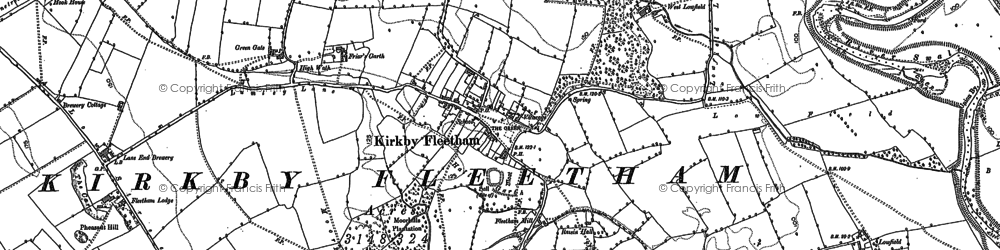 Old map of Kirkby Fleetham in 1891