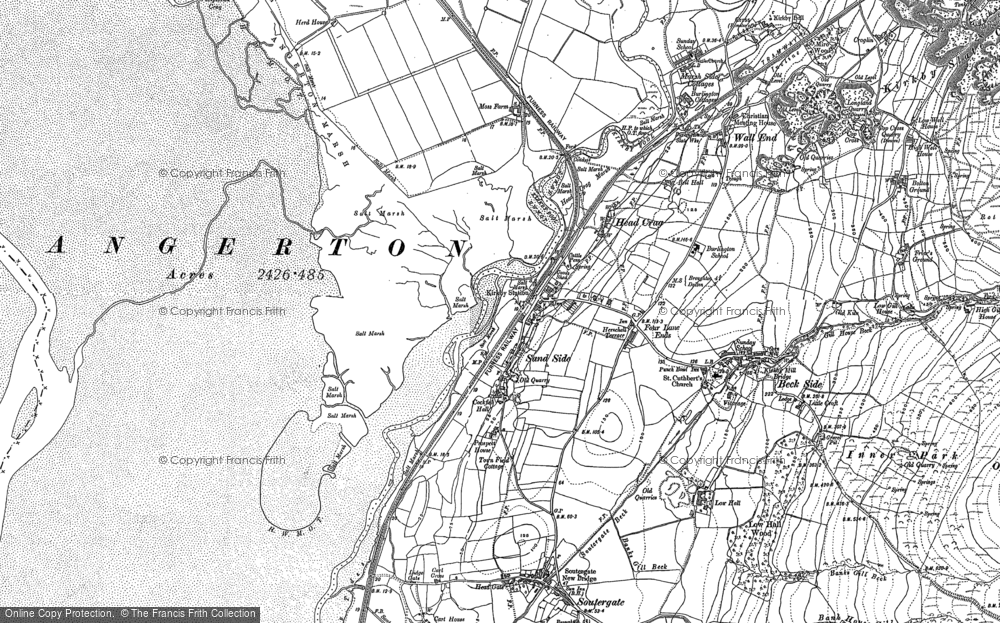 Old Map of Historic Map covering Angerton Marsh in 1911