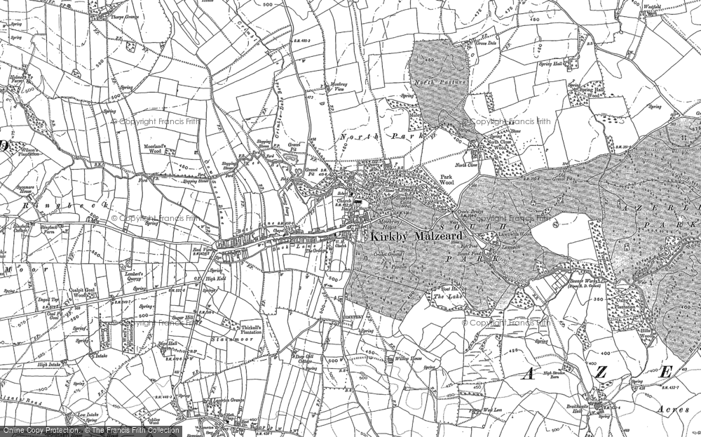 Old Map of Kirkby Malzeard, 1890 - 1908 in 1890