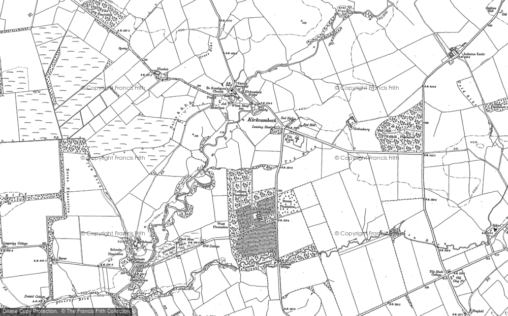 Old Map of Historic Map covering Allergarth in 1899