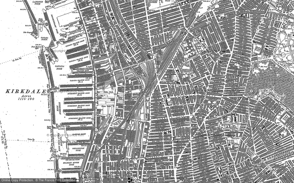 Old Map of Historic Map covering Sandhills in 1907