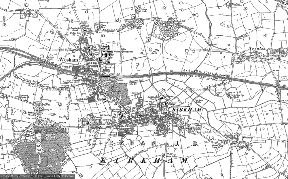 Old Map of Kirkham, 1892 in 1892