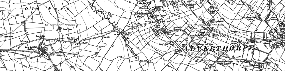 Old map of Kirkhamgate in 1890