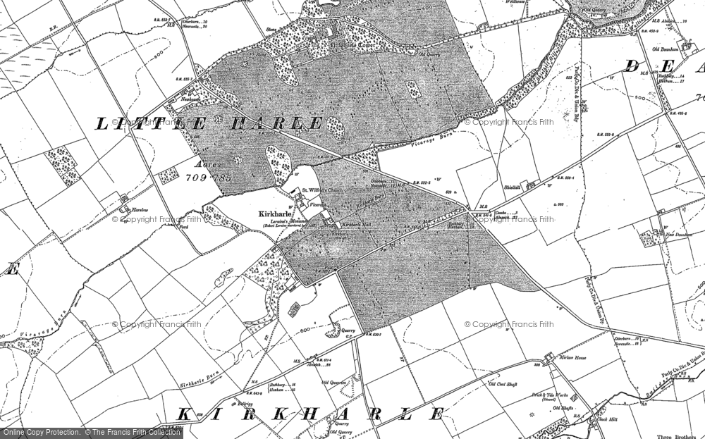 Old Map of Kirkharle, 1895 in 1895