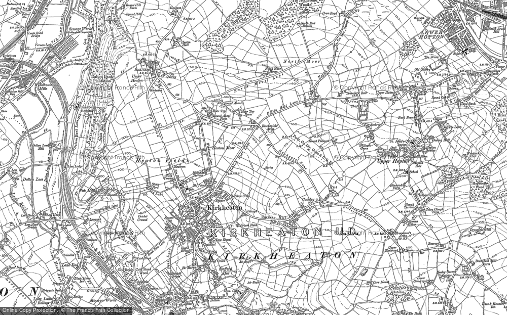 Old Map of Historic Map covering Upper Hopton in 1888