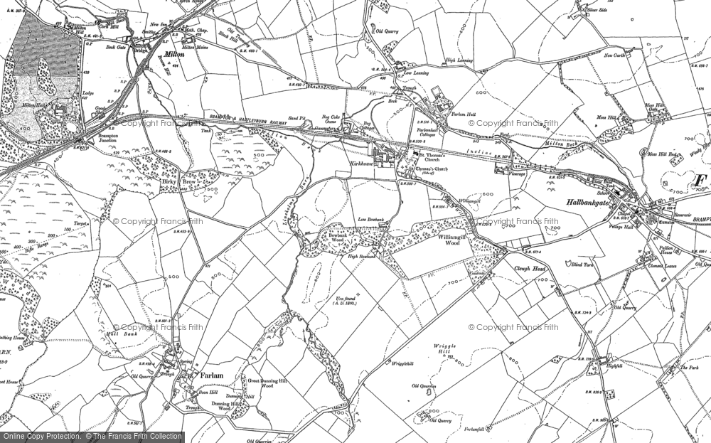 Old Map of Historic Map covering Woodside in 1899