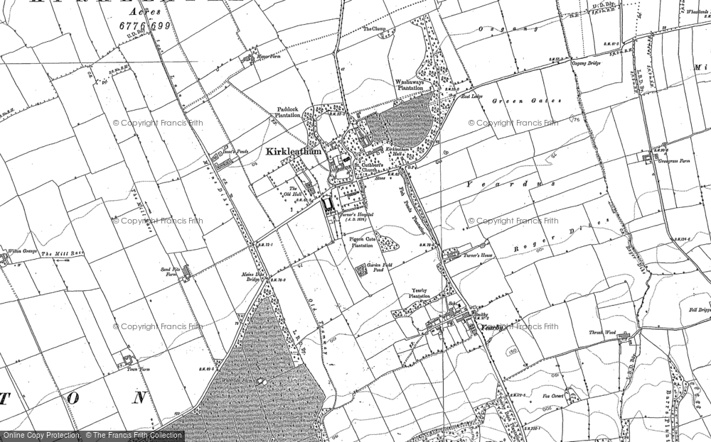 Old Map of Kirkleatham, 1913 in 1913