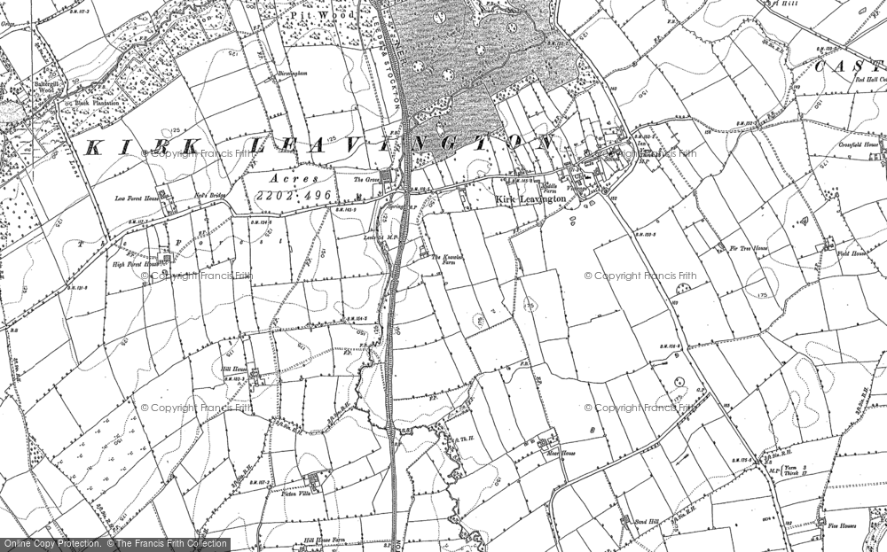 Old Map of Kirklevington, 1893 - 1913 in 1893