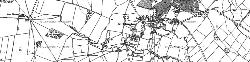 Old map of Kirklington in 1883