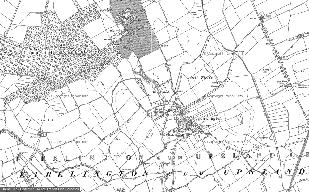 Old Map of Kirklington, 1890 - 1891 in 1890