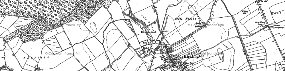 Old map of Kirklington in 1890