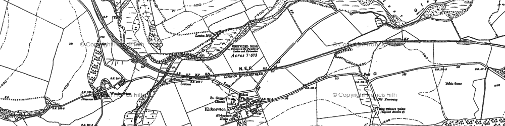 Old map of Yeavering Bell in 1896