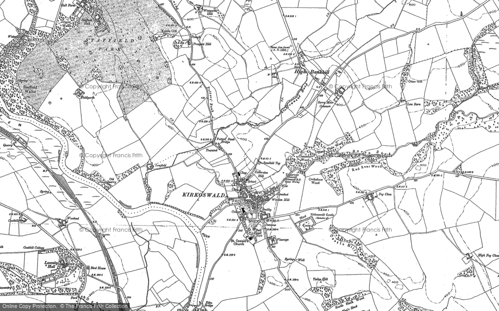 Old Map of Kirkoswald, 1898 in 1898